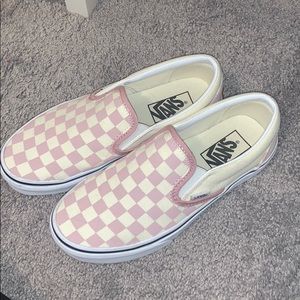 Purple/ pink checkered vans